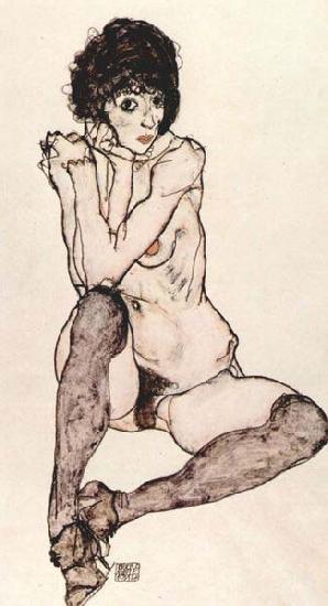 Egon Schiele Sitzender weiblicher Akt, France oil painting art